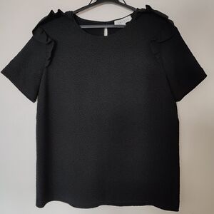 NWT Sandro Blouse with Ruffled Shoulders (Size 1/XS)
